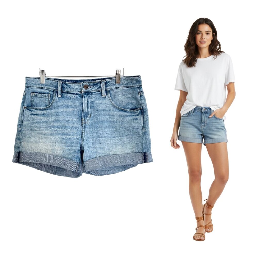 Treasure & Bond Jean Shorts Women 8 Waist 28 Boyfriend Denim Blue TB331363MI